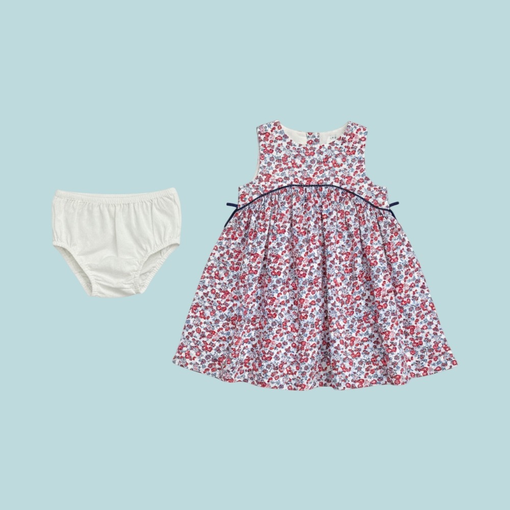 Janie and Jack Ditsy Floral 100% Cotton Dress and Bloomer Set 18-24 Months